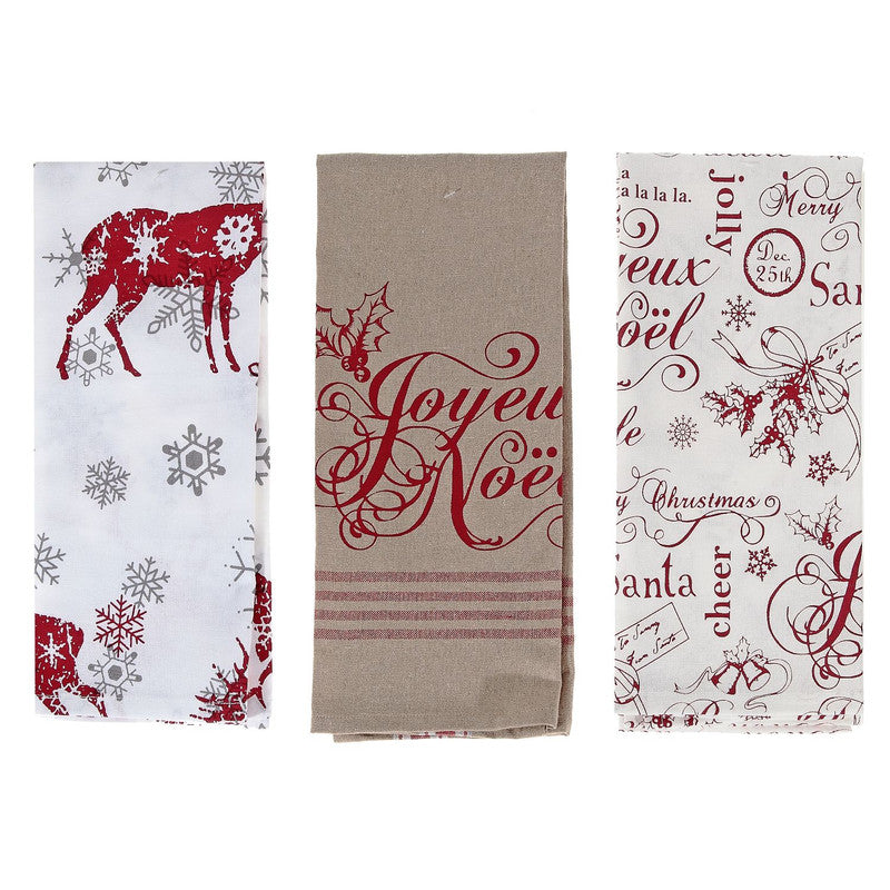 Printed Joyeux Noel Cotton Kitchen Towel (Asstd)