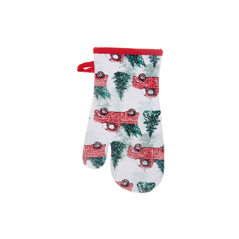 Cotton Oven Mitt (Red Truck With Tree) - Set of 4