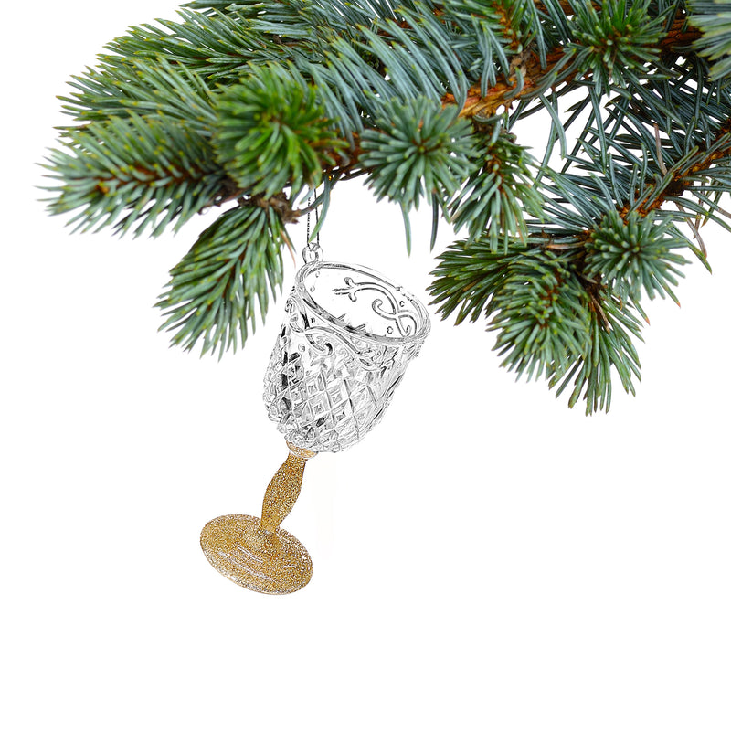 Christmas Acrylic With Gold Ornament Champagne Cup - Set of 12