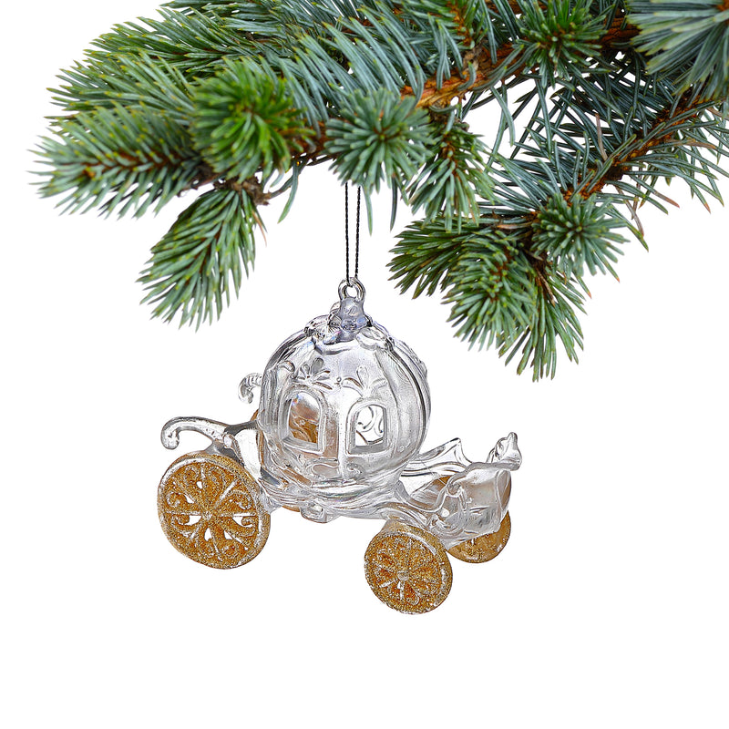 Christmas Acrylic With Gold Ornament Carriage - Set of 12