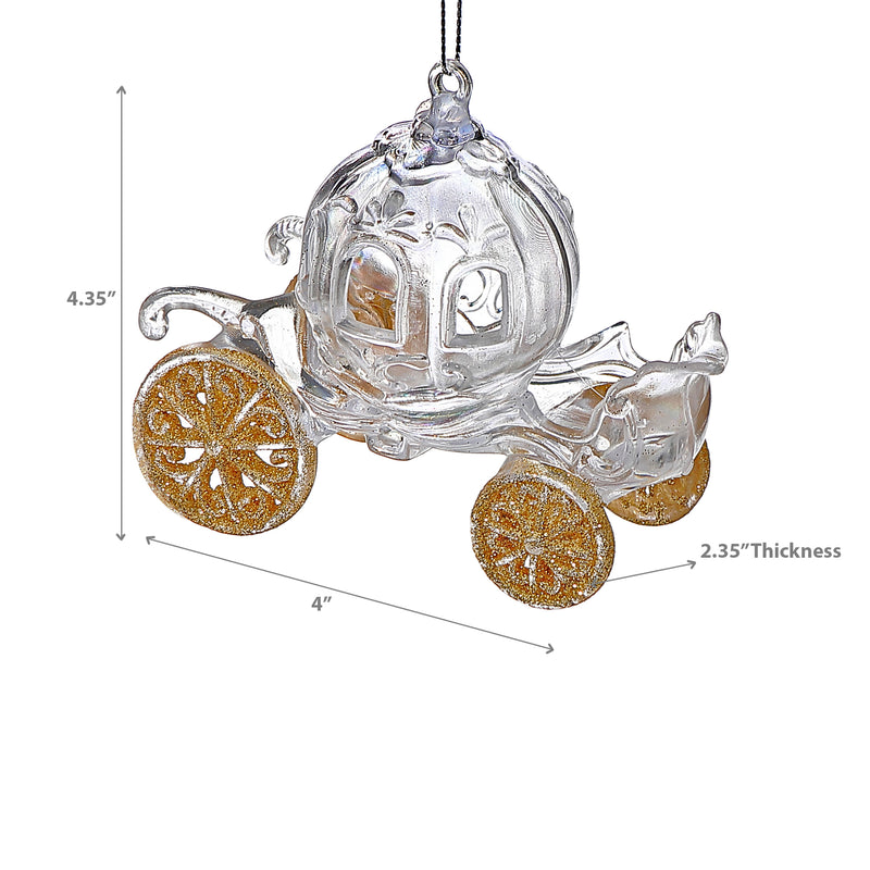 Christmas Acrylic With Gold Ornament Carriage - Set of 12