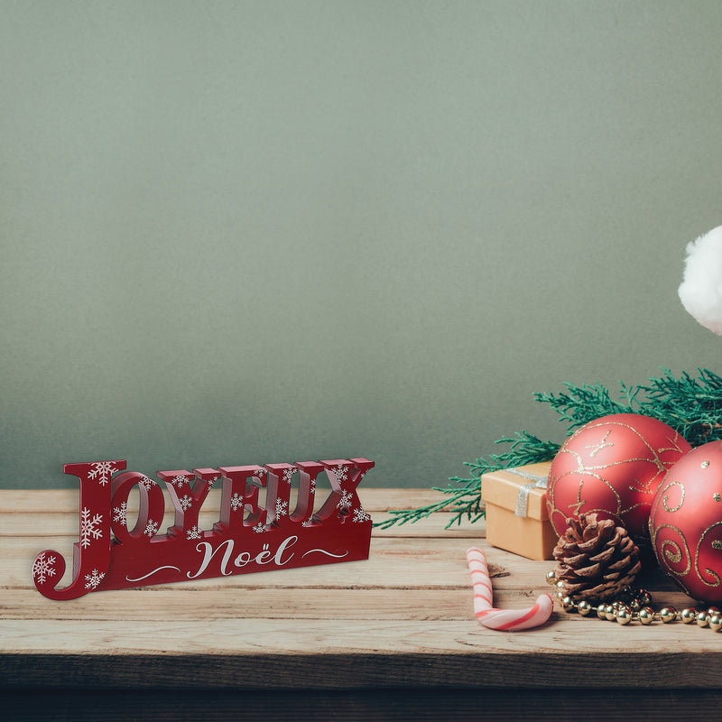 Christmas Red Joyeux Noel Word Stand