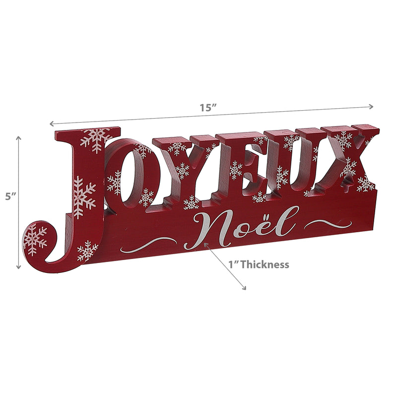 Christmas Red Joyeux Noel Word Stand