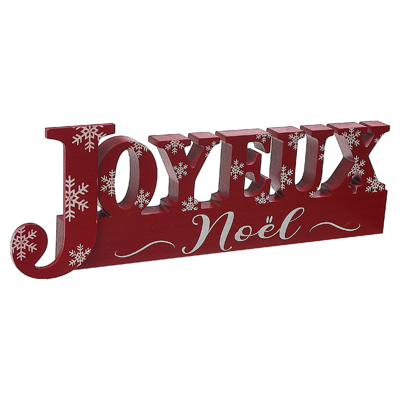 Christmas Red Joyeux Noel Word Stand