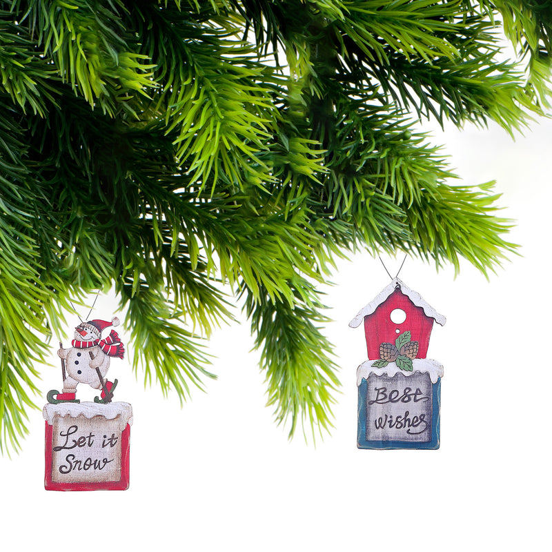 Christmas Wooden Ornaments - Set of 2