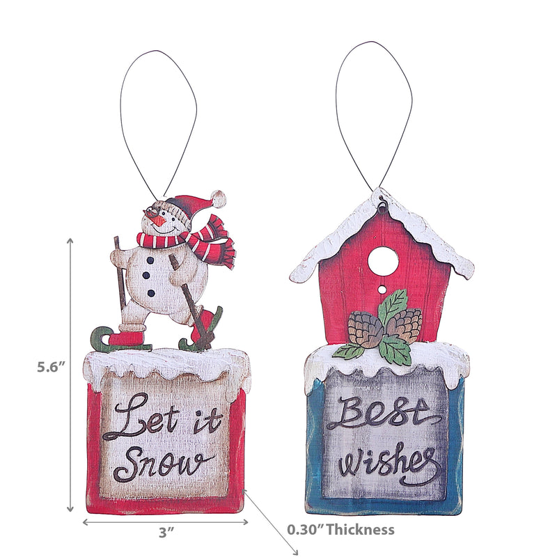 Christmas Wooden Ornaments - Set of 2