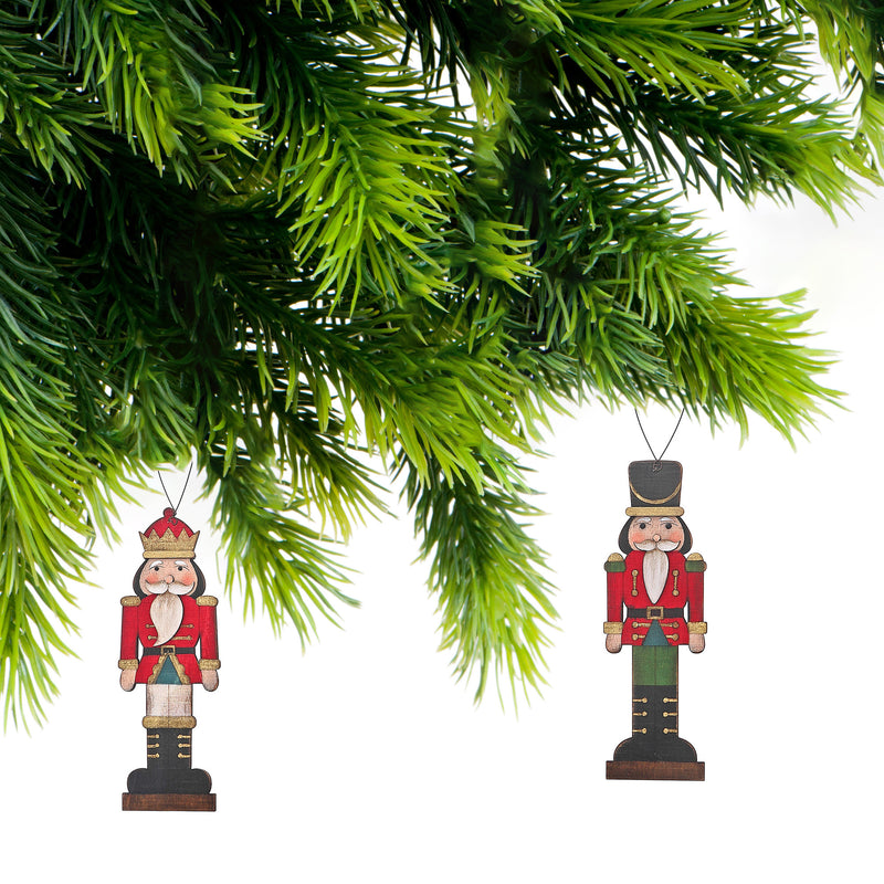 Christmas Wooden Nutcracker Ornaments  - Set of 2