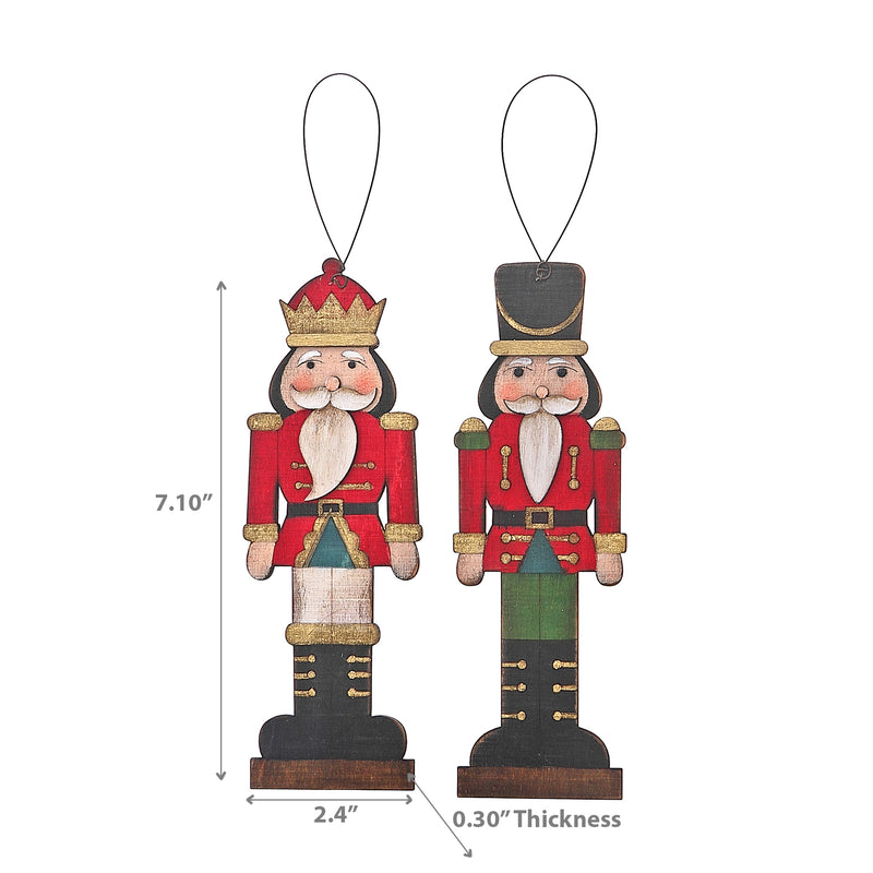 Christmas Wooden Nutcracker Ornaments  - Set of 2