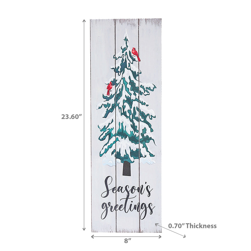 Christmas Mdf Tree Sign Season's Greetings