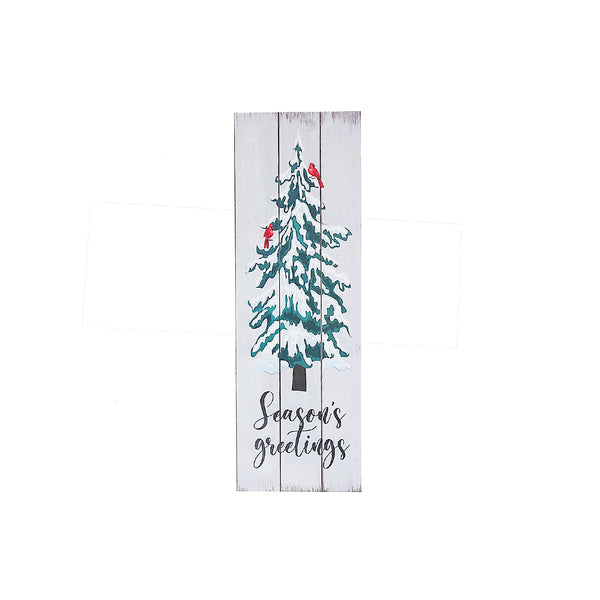 Christmas Mdf Tree Sign Season's Greetings