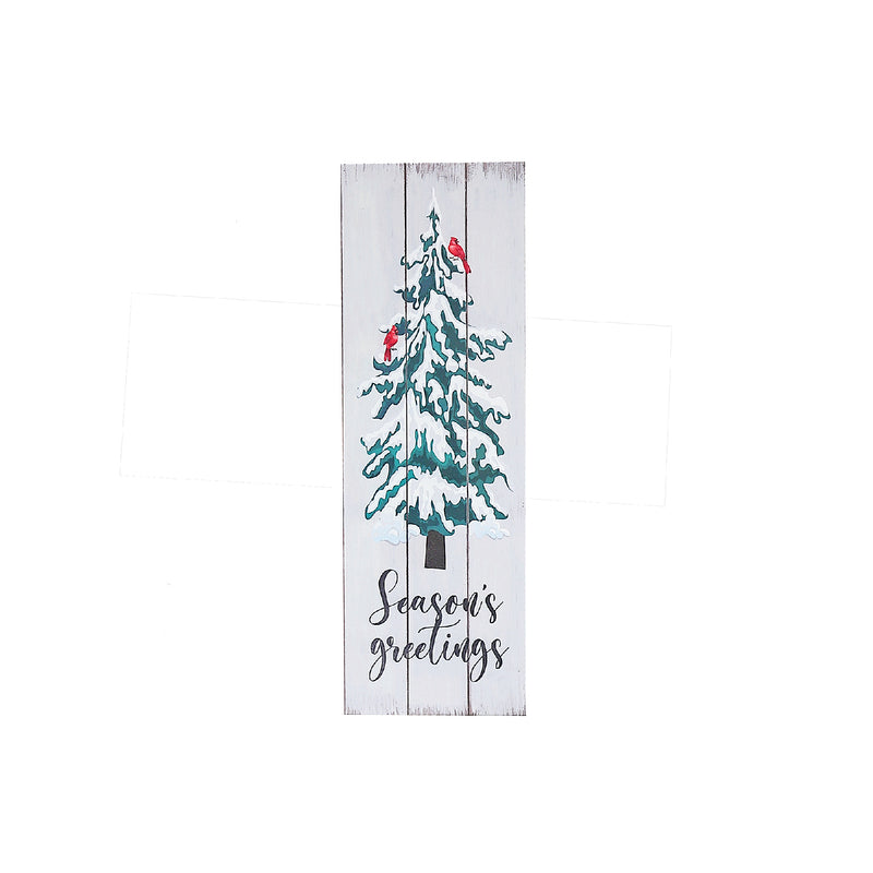 Christmas Mdf Tree Sign Season's Greetings