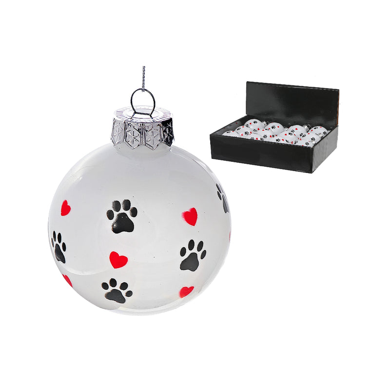 Christmas Paw Prints Ornament  - Set of 12