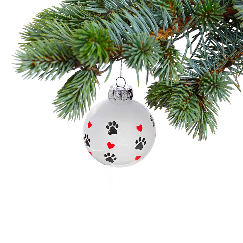 Christmas Paw Prints Ornament  - Set of 12