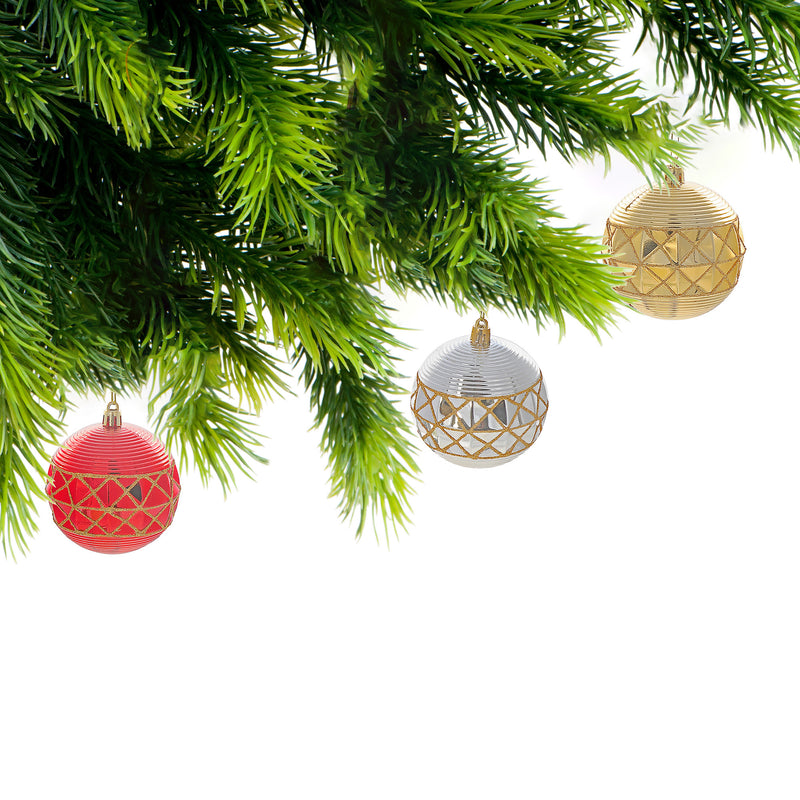 Christmas Diamond Cut Ornament   - Set of 12