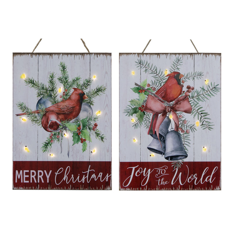 Mdf Wall Hanger (Cardinal Wishes) (Asstd) - Set of 2