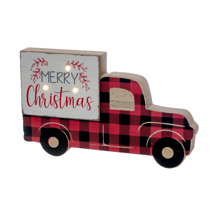 Led Wood Truck Block (Merry Christmas)