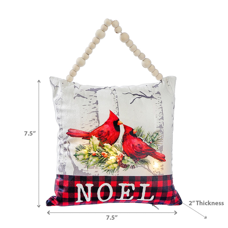 Christmas Led Mini Pillow Beaded Hanger Noel