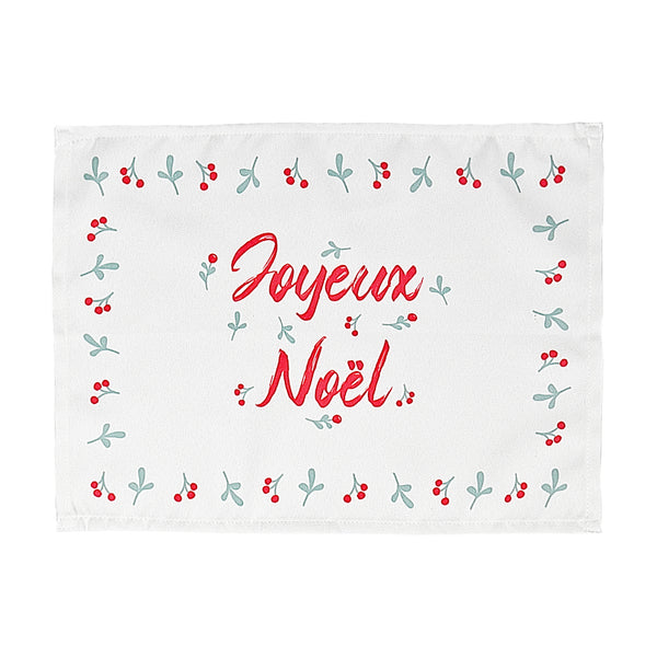 Holly Berries Border Placemat (Joyeux Noel) - Set of 2