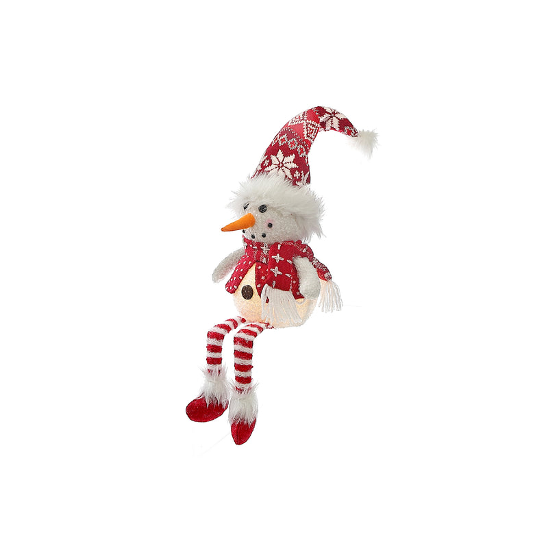 Christmas Led Red Toque Snowman Shelf Dangler