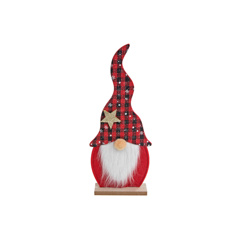 Red Buffalo Plaid Felt Gnome Stander (15.5")