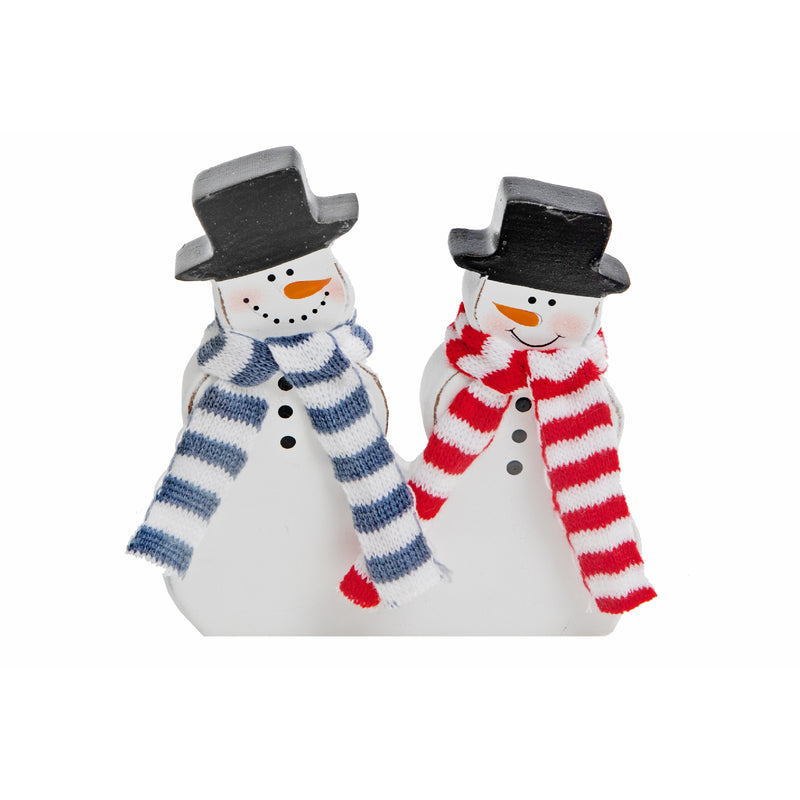 Wooden Snowman Couple Stand (6") - Set of 2