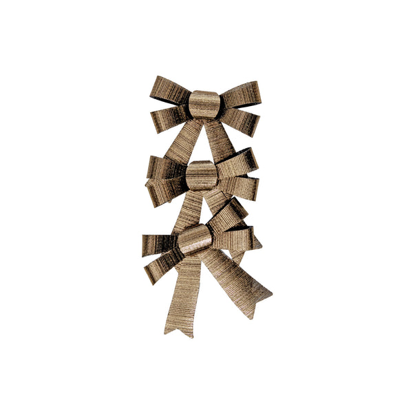 3Pc Shiny Bows (Gold) - Set of 6