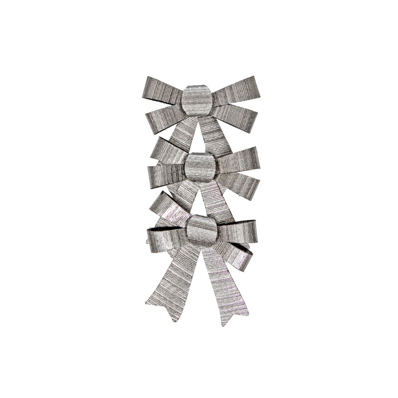 3Pc Shiny Bows (Silver) - Set of 6